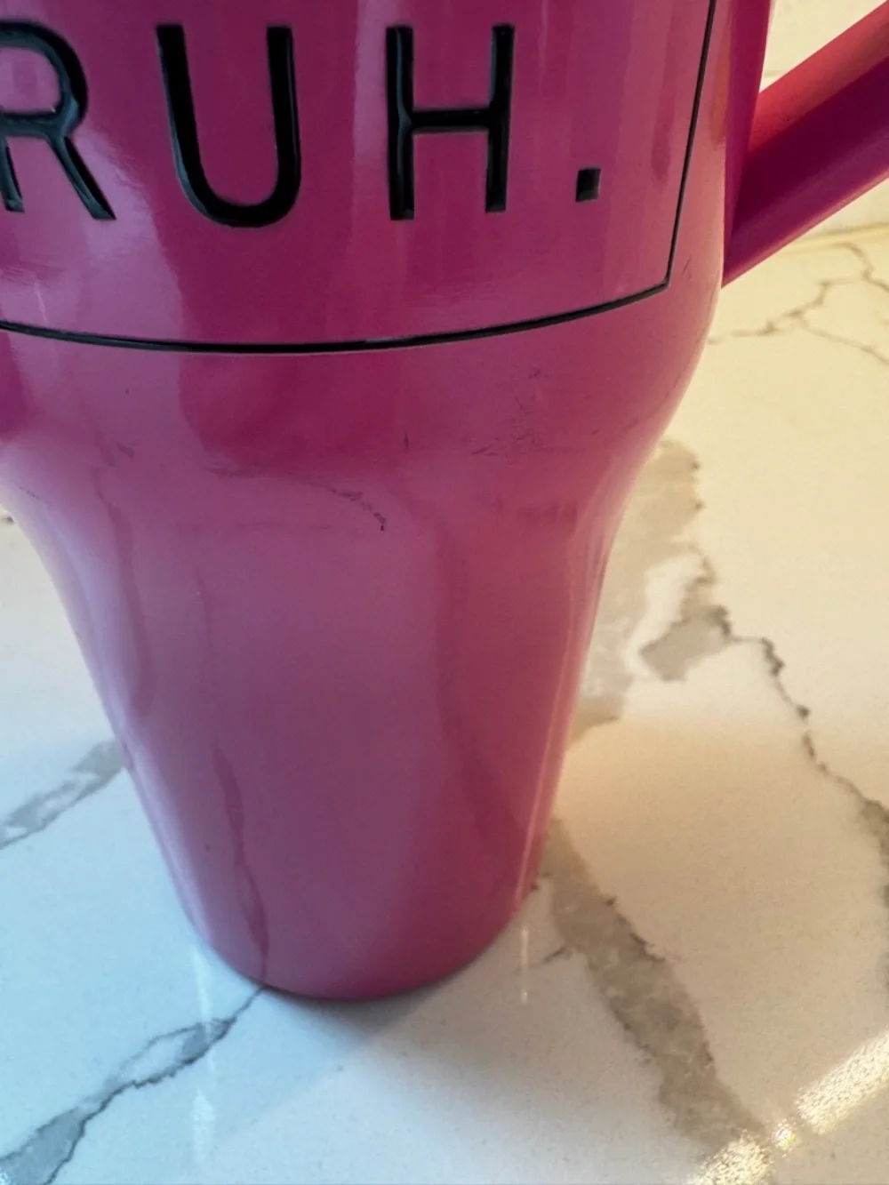Pink Insulated Travel Mug with Handle - MA. MAMA. MOM. BRUH. - Brand New - Picture 3 of 4